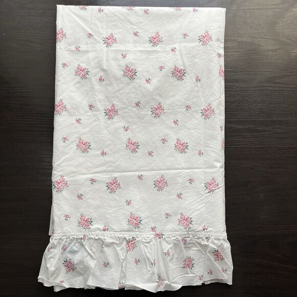 Pottery Barn Teen X Love Shack Fancy Antoinette Ruffle Floral Flat Sheet XL Twin - Picture 2 of 9